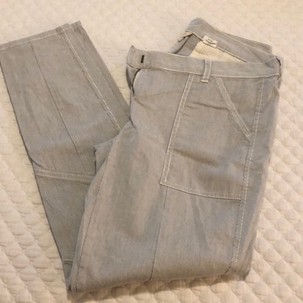 J crew city fit blue stripe pants